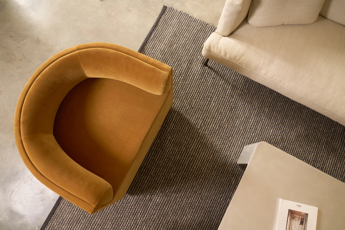 Denote chair series — Denote tub chair Exhibition Foundry table af C Foggo for Nonn